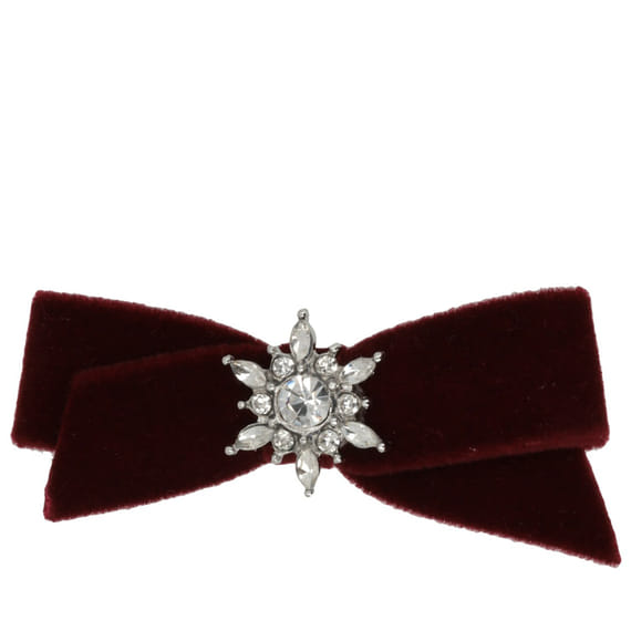 Velvet Bow On Hair Clip
