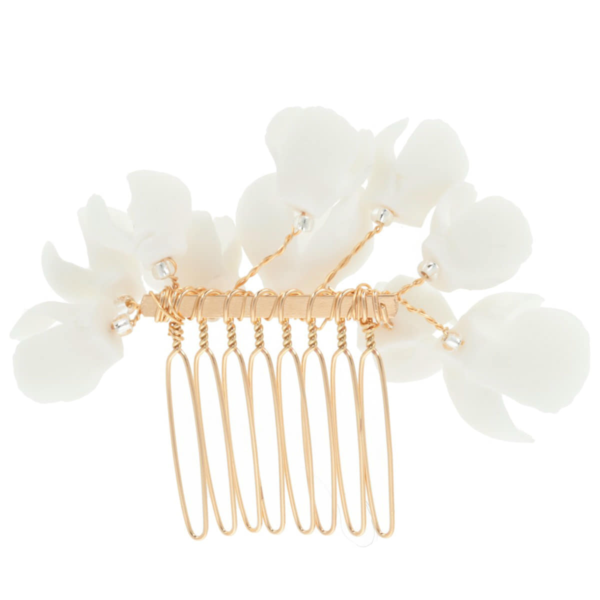 Piccolo Pettine Per Capelli Con Fiori In Ceramica
