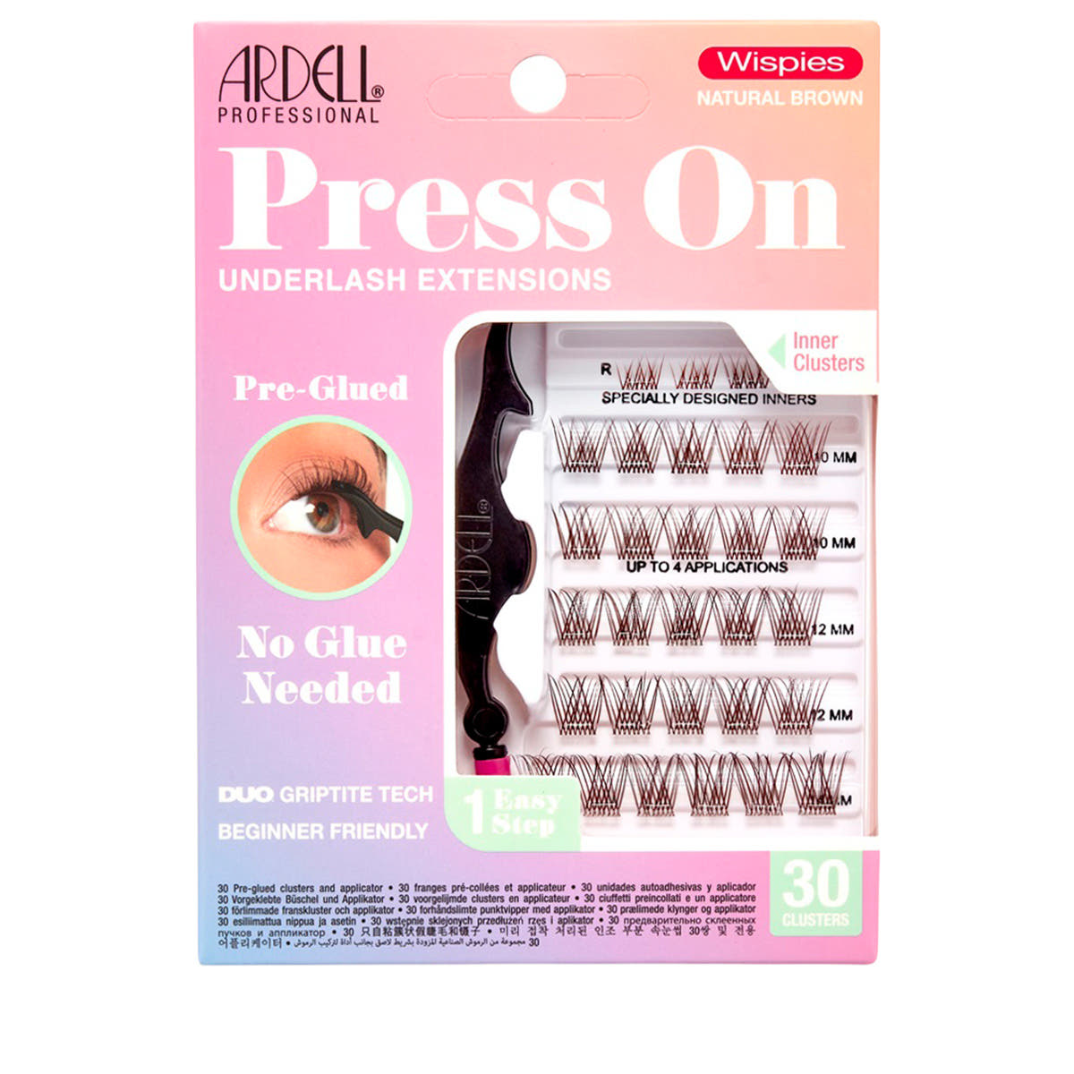 Press On Pre-Glued Underlash Wispies Natural Brown