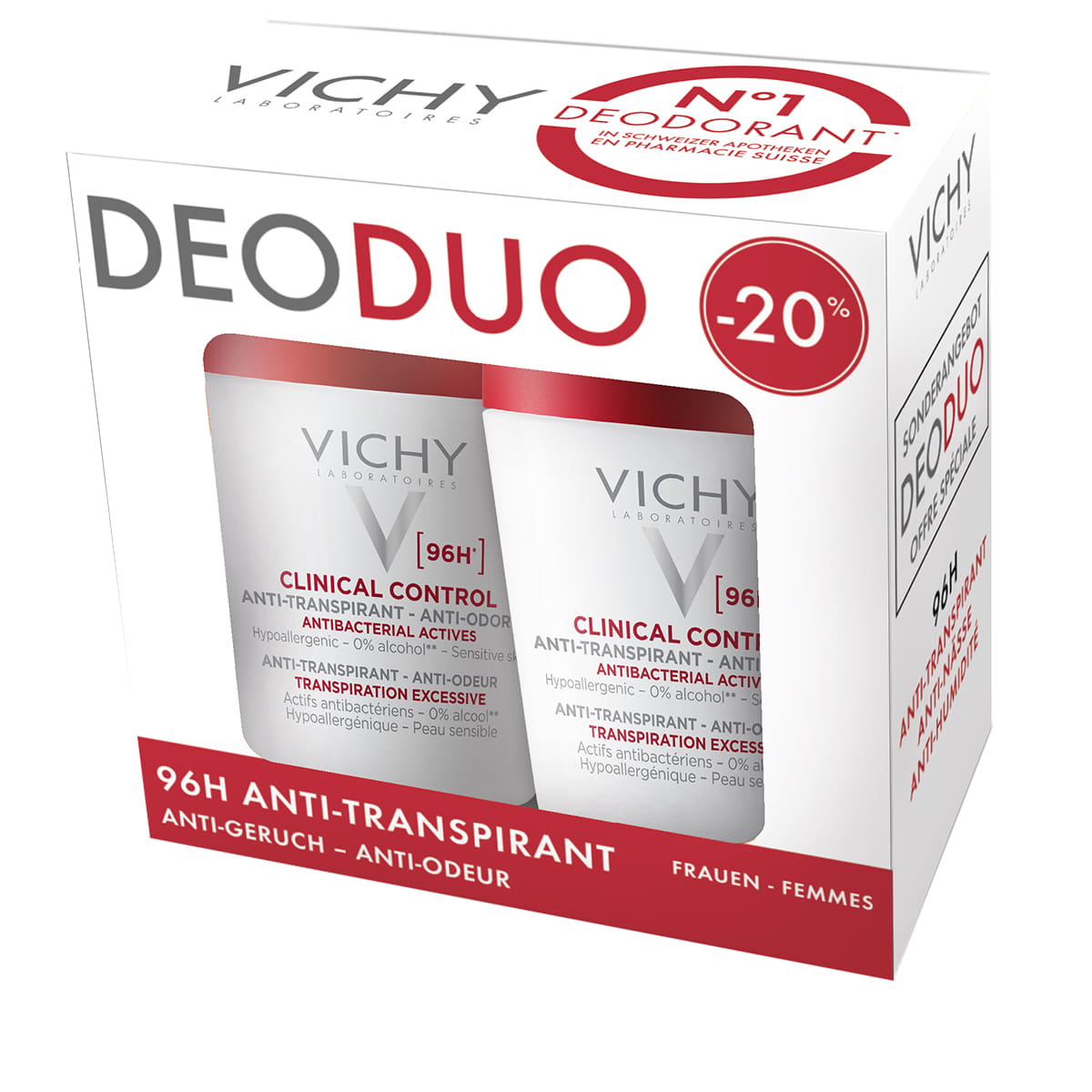 Déodorant Anti-transpirant 96h Femmes Duo