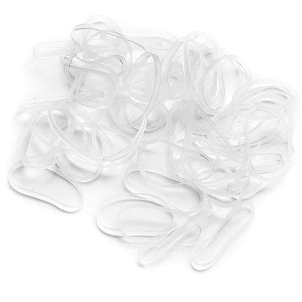 Midi elastici per capelli in silicone trasparente, 60 pezzi