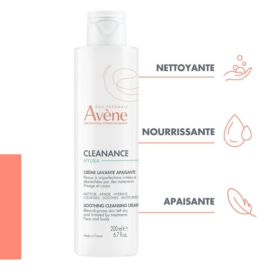 Crème nettoyante hydratante pour traitements contre l’acné