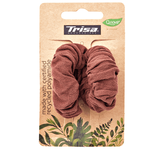 Chouchou pour cheveux, marron, 2 élastiques épais