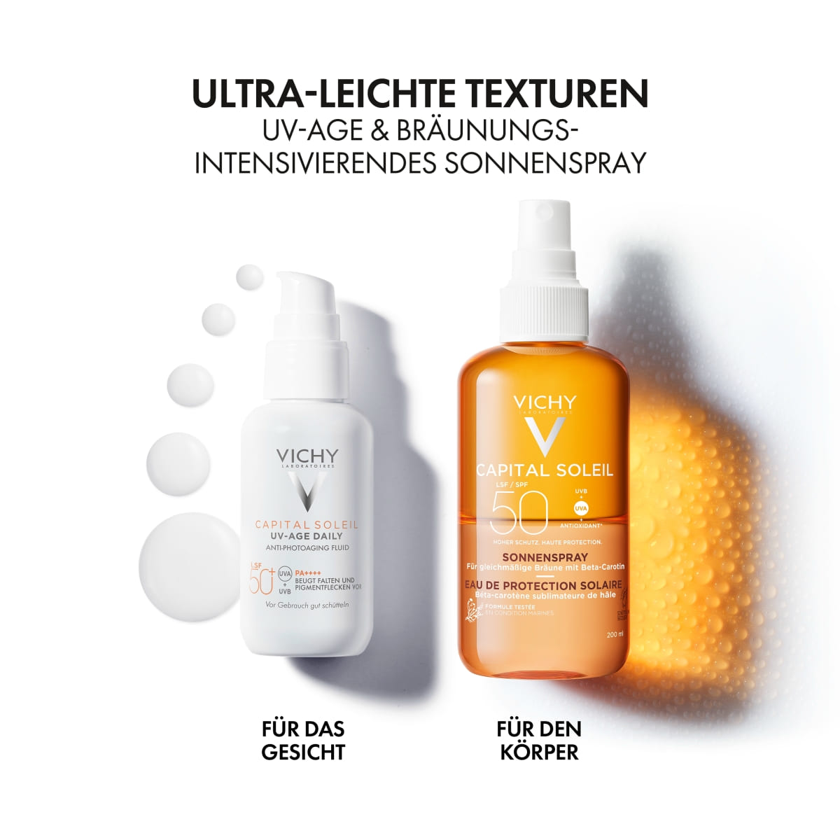 Eau de protection solaire SPF50 - prolonge le bronzage