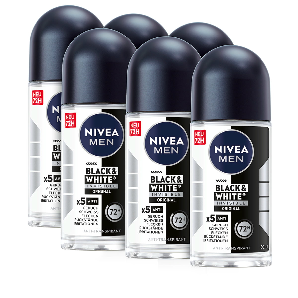 Multipack Deo Roll-on Black & White Invisible Original Uomo