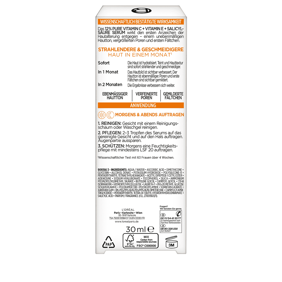 Clinical 12% Sérum Vitamine C Pure (+ Vitamine E + Acide Salicylique)