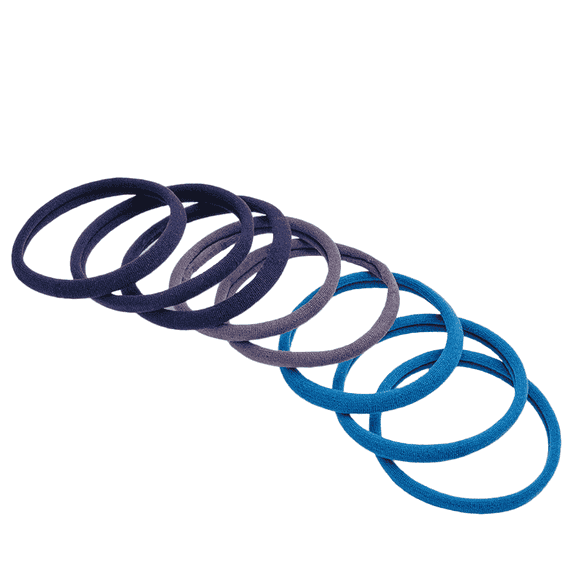 Supersoft hair tie, blue, 8 pieces