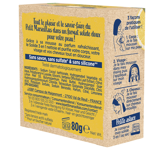 Cube de Douche 3 en 1 Erveine & Citron