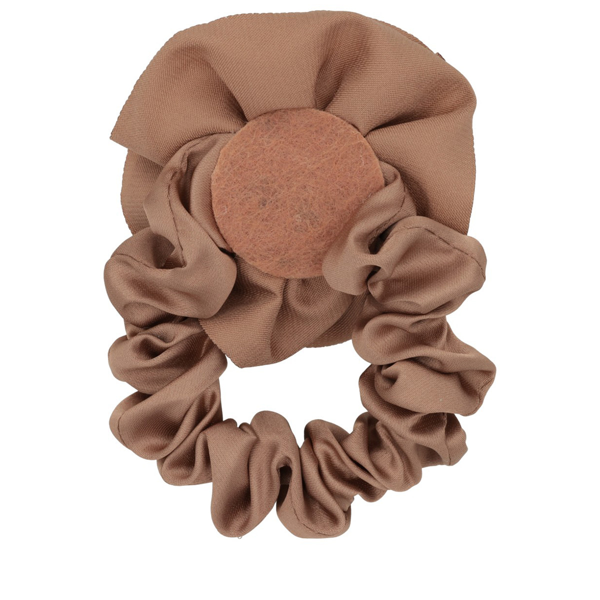Scrunchie mit Rose - Braun