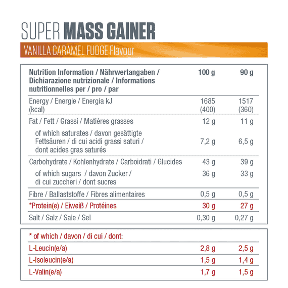 Super Mass Gainer Bar - Vanilla Caramel Fudge
