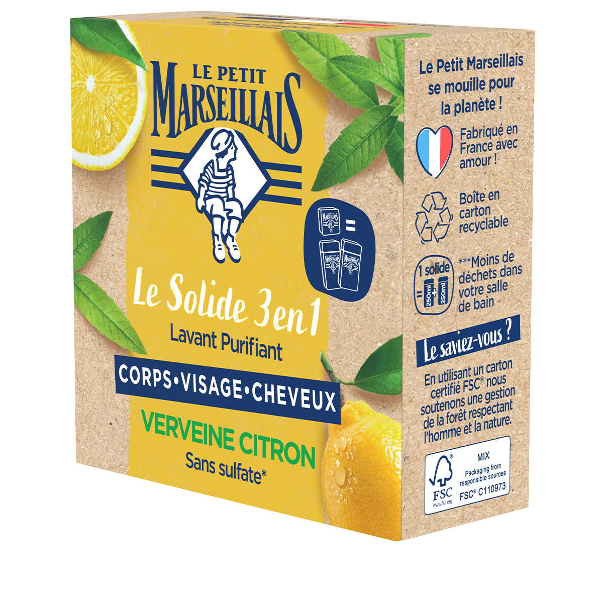 Cube de Douche 3 en 1 Erveine & Citron