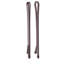 Hair Clips Smooth Lacquered, 45 mm, 50 pcs. - Brown