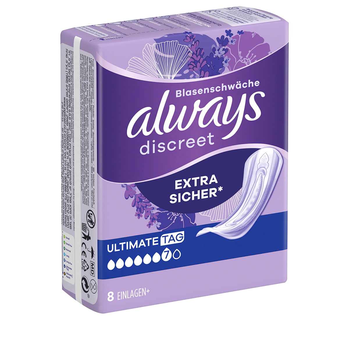 Serviettes Hygiéniques Incontinence Ultimate Jour - 8 Pcs.