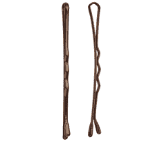 Crimped Hair Clips, 50 mm, 50 pcs. - Brown