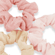Scrunchie Yoga Chiffon 3 pieces, light pink, beige, antique pink