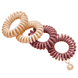 Elastico per capelli a spirale Yoga 4 cm 4 pezzi, opaco, nude e aubergine