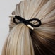Hair Tie Bow Metal Plain Black