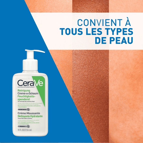Crème Moussante Nettoyante pour Peaux normales à sèches