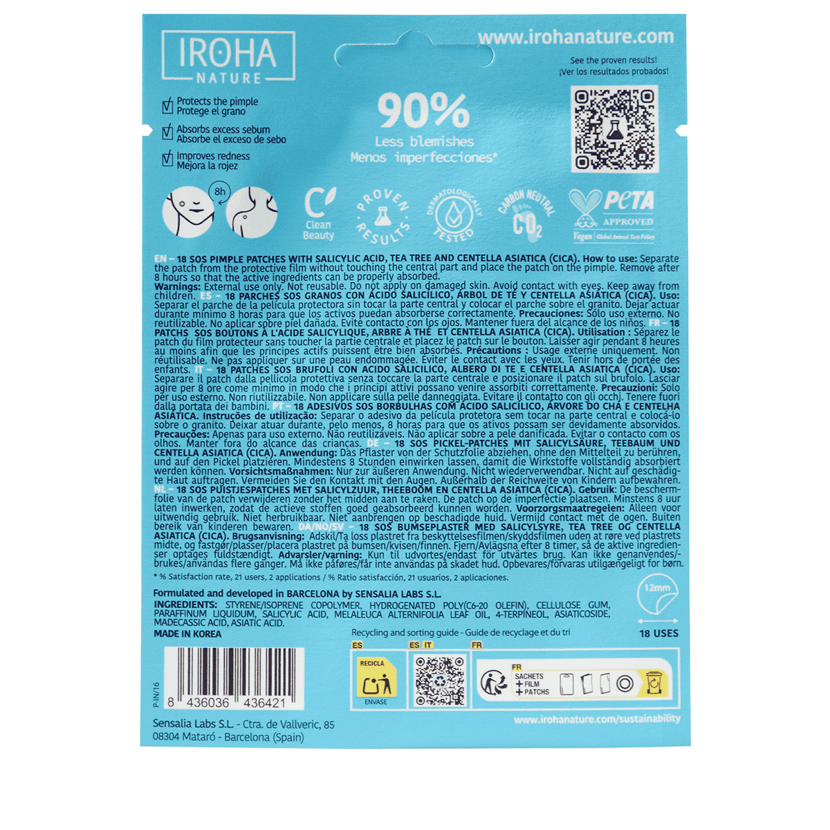Hydrocolloid SOS Pimple Patches Face & Body - 18 Patches