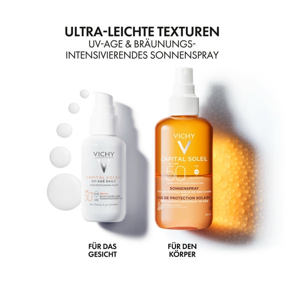 Eau de protection solaire SPF50 - prolonge le bronzage