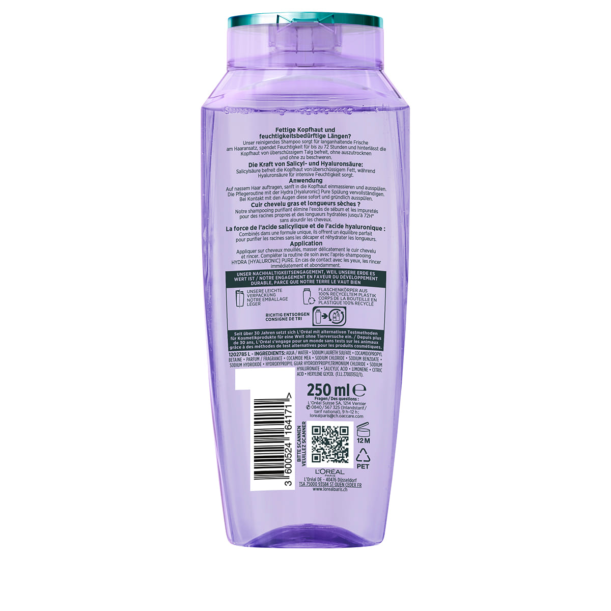 Hydra Hyaluronic Pure 72H Entfettendes Shampoo