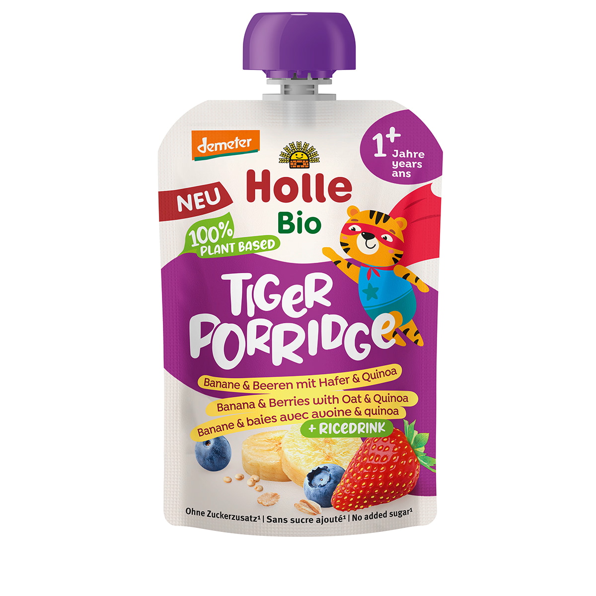 Tiger Porridge – Banane & baies avec avoine & quinoa
