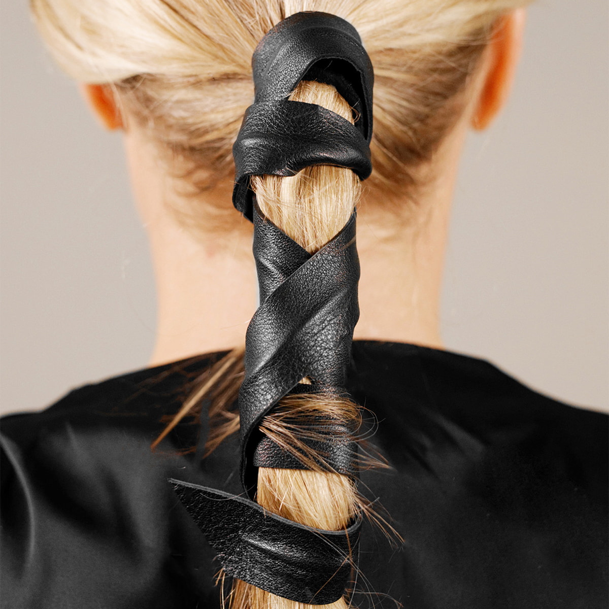 Leather Band Long Bendable Black