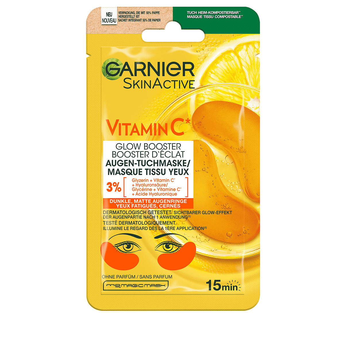 Vitamin C Glow Booster Augen-Tuchmaske