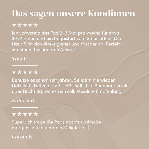 Wiederverwendbares Dekolleté Pad mit Aloe Vera
