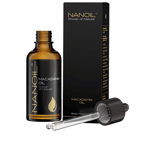 Huile de macadamia pour cheveux, corps, visage et ongles