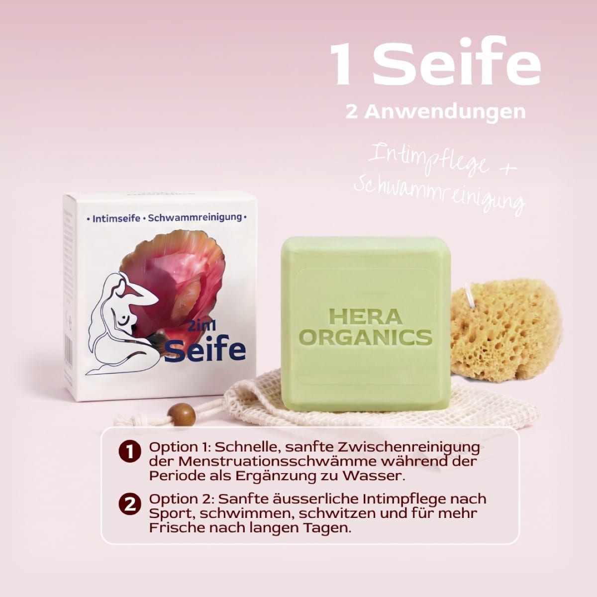 2in1 Intim- & Schwammseife inkl. Netzbeutel