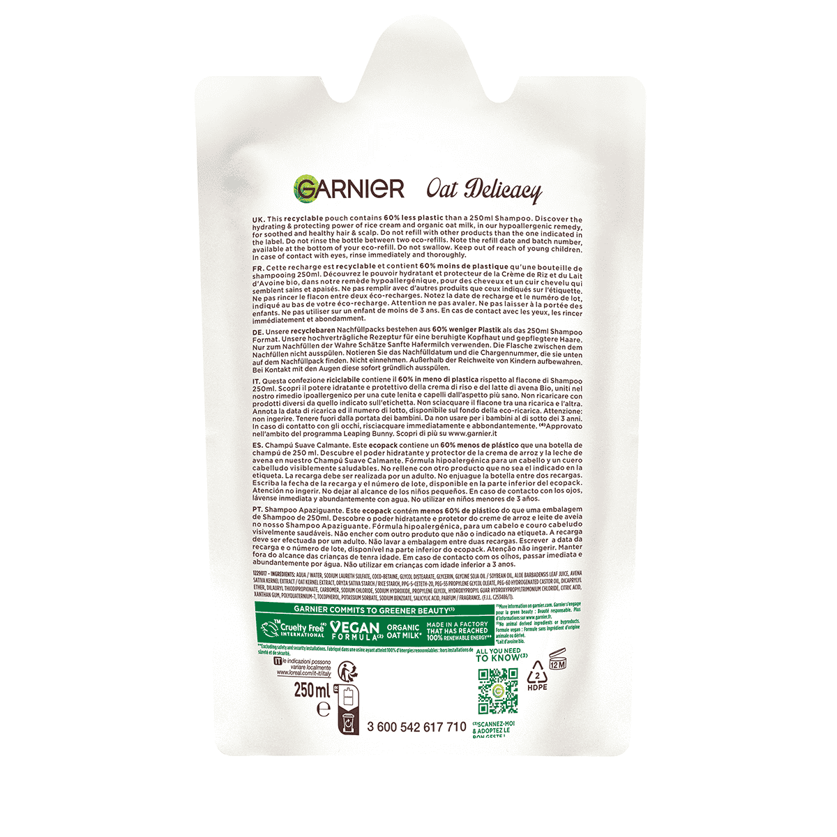 Soothing Shampoo Gentle Oat Milk Refill Pack