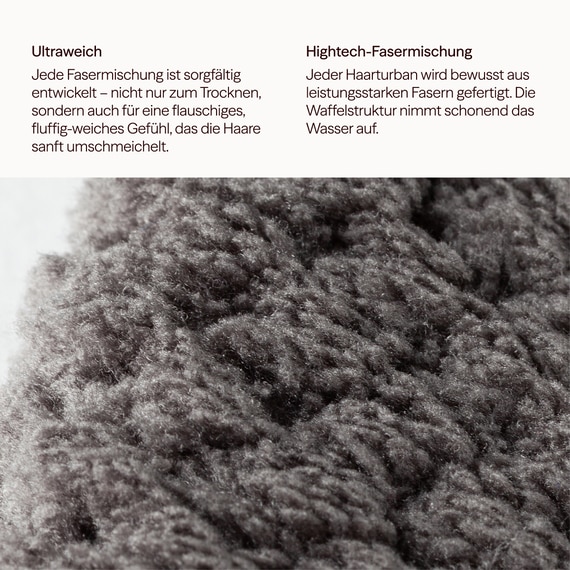 Ultrasaugstarkes Mikrofaser-Haarturbanhandtuch - 2er Set - Dark Grey & Dove Grey