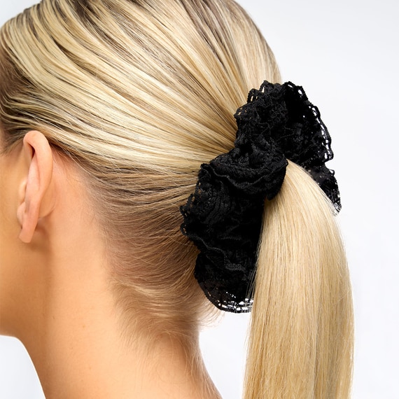 Lace Scrunchies - Black & White 
