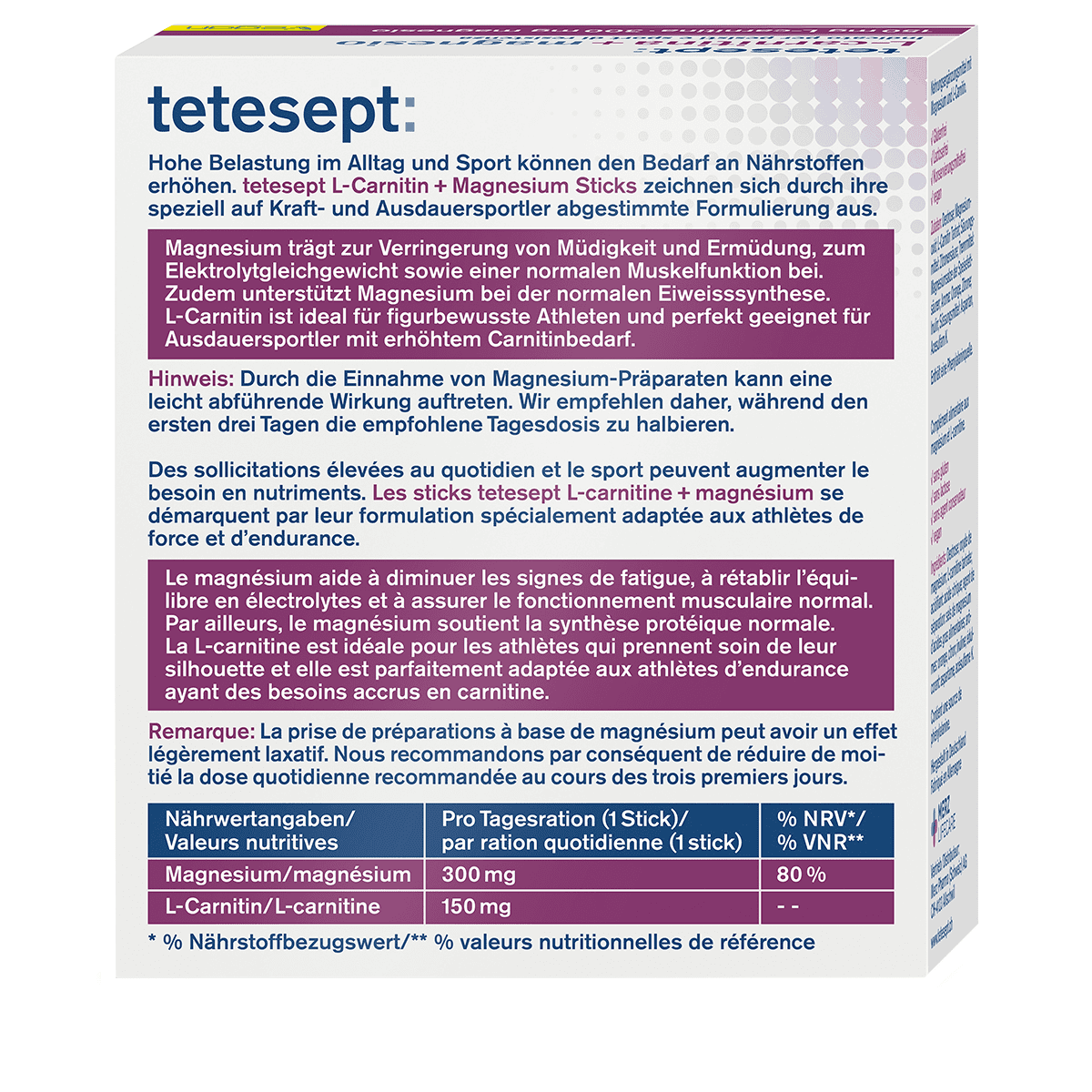 L-Carnitina + Magnesio – 20 Bastoncini