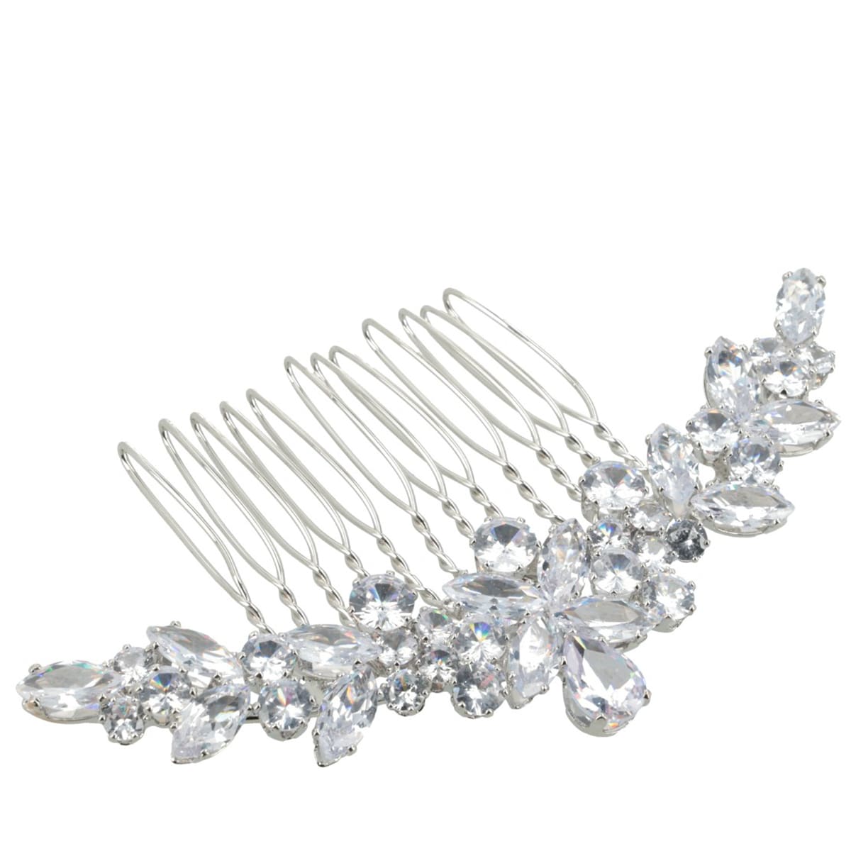 Fiori Con Strass Su Pettinino Per Capelli