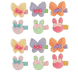Set Of 12 Hairclips Butterfly & Bunny