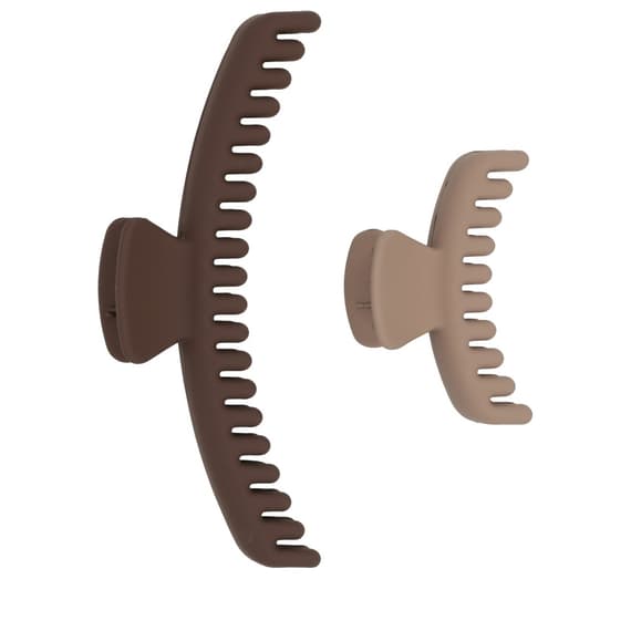 Mollette Per Capelli Yoga - Marrone Scuro, Taupe