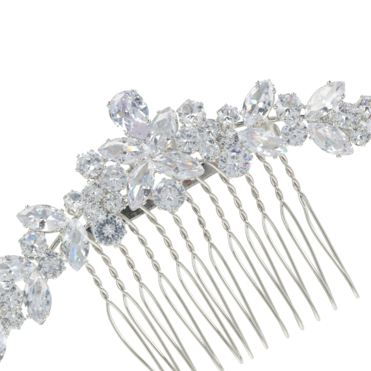 Fiori Con Strass Su Pettinino Per Capelli