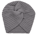 Knitted turban cap, grey