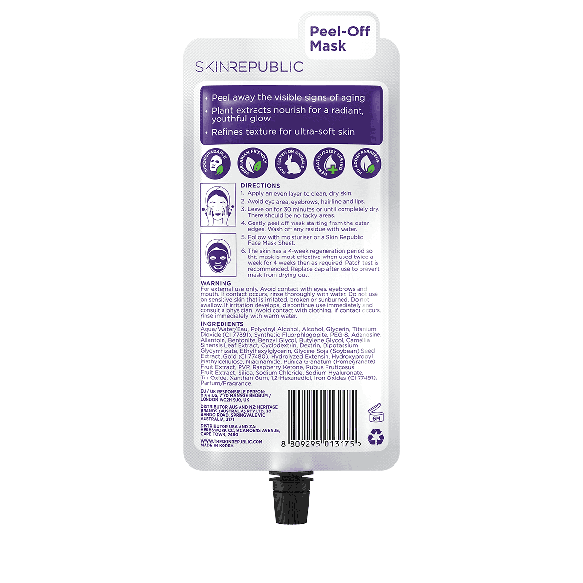 Masque Visage Peel-Off Or 24C