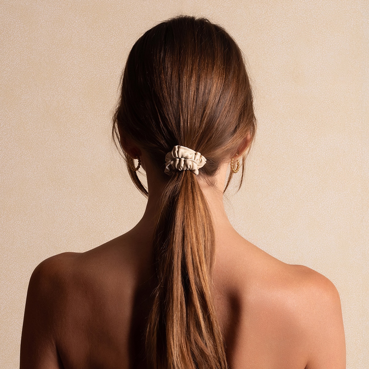 Vegan Scrunchie narrow Cream