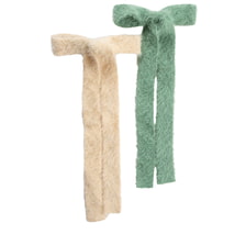 Barrette With Bow - beige & green
