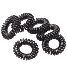 Spiral-Haargummis Ø 3 cm, 6 Stk. - Schwarz