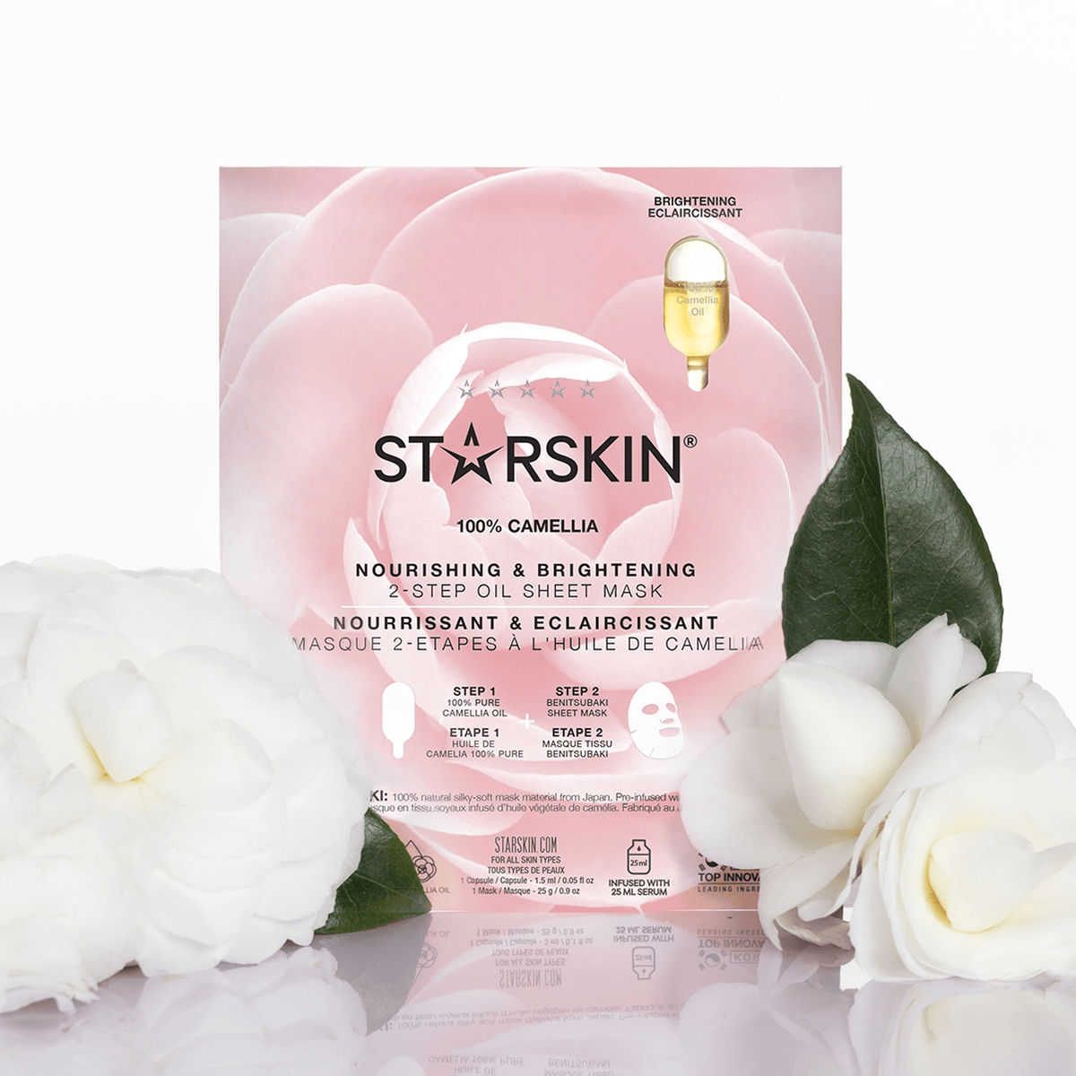 100% Camellia 2-Step Oil Sheet Mask - Nourishing & Brightening