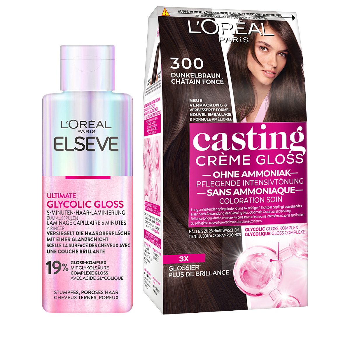 300 Dark Brown + Treatment Glycolic Gloss Set