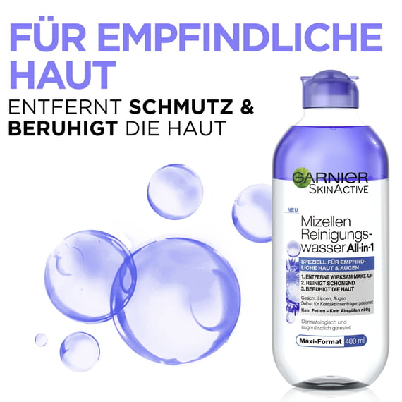 Mizellen Reinigungswasser All-in-1 speziell für empfindliche Haut & Augen