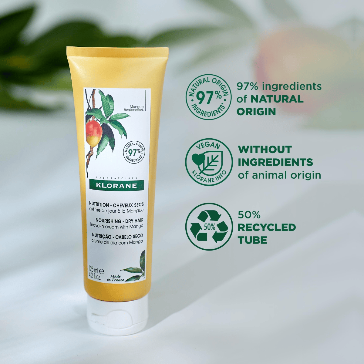 Nourishing Leave-In Hair Cream for Dry Hair with Mango