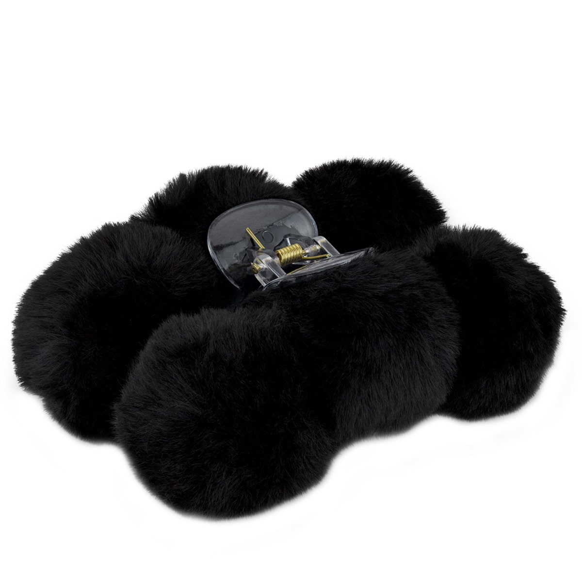 Pince à Cheveux en Fausse Fourrure avec Pompons