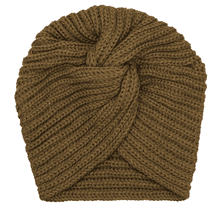 Knitted Turban Beanie - khaki